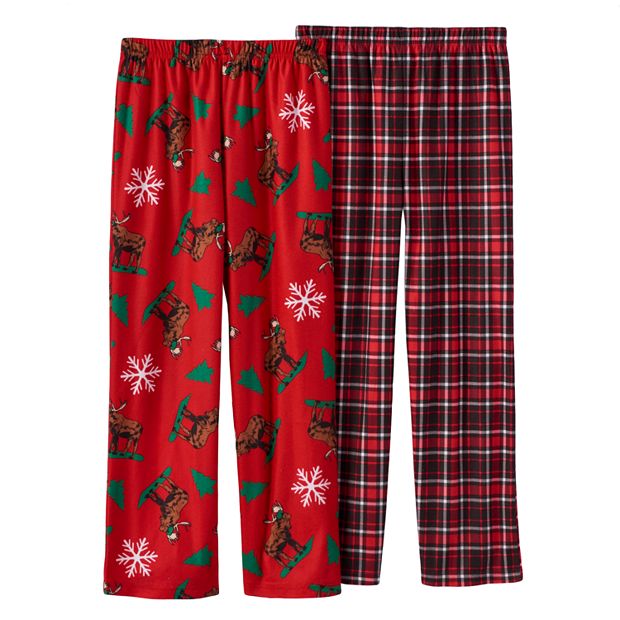 Boys 8 20 Up Late 2 Pack Moose Plaid Pajama Pants