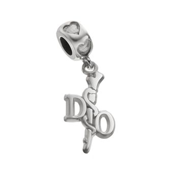 LogoArt Sterling Silver "DO" Caduceus Doctor Charm
