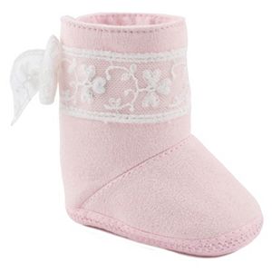 Wee Kids Suede Boot Crib Shoes - Baby Girl