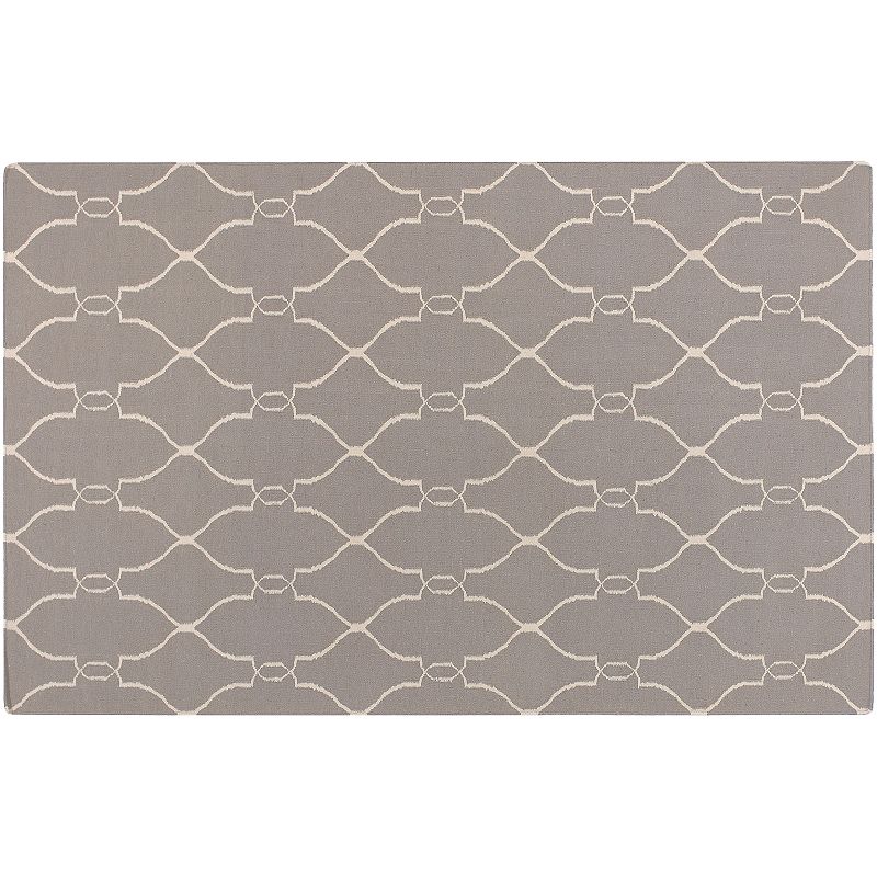 Artisan Weaver Bristow Lattice Reversible Wool Rug, Grey, 8X11 Ft