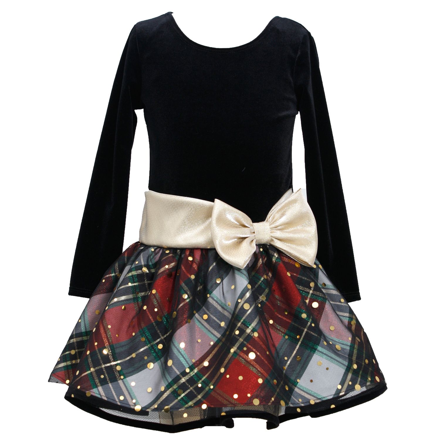 bonnie jean plaid taffeta dress