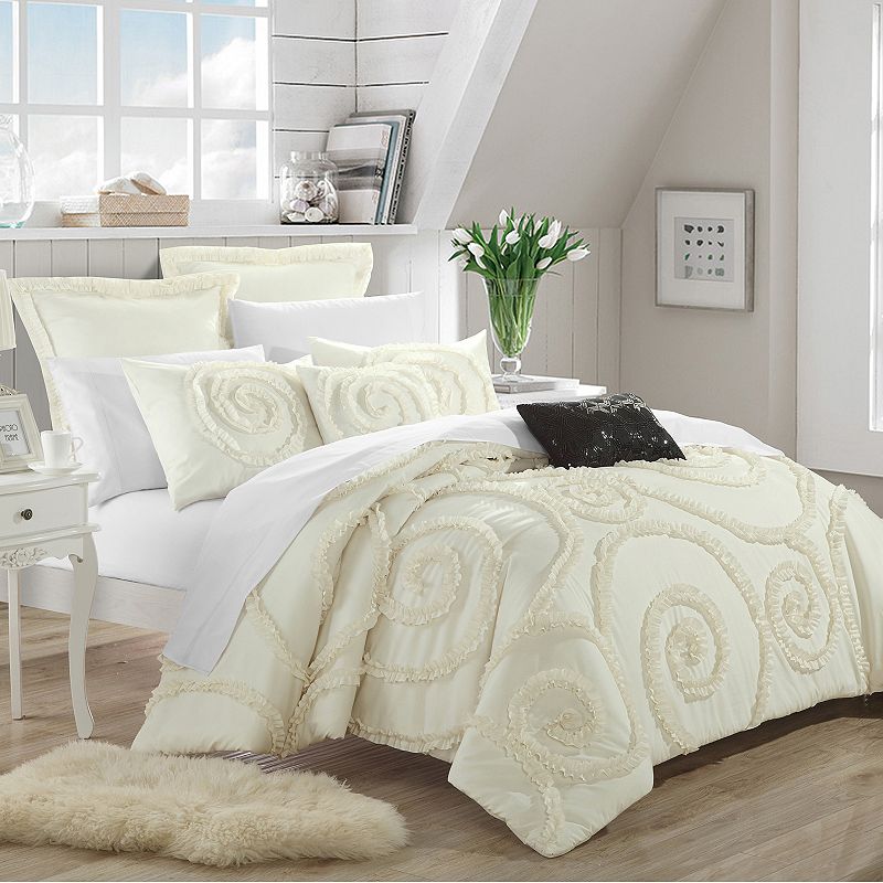 99650250 Rosalia 7-pc. Comforter Set, Beig/Green, Queen sku 99650250