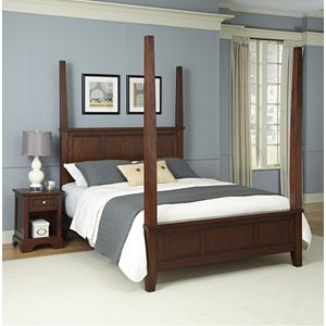 Home Styles 2-piece Poster Bed and Nightstand Set