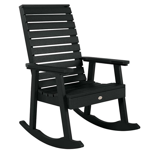 Weatherly Rocking Patio Chair Black - highwood: Durable Outdoor Furniture, Fade-Resistant, 400lb Capacity