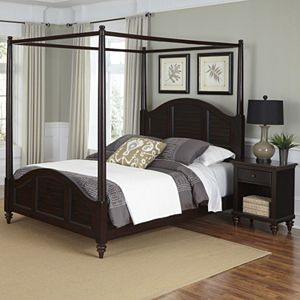 Home Styles Bermuda 2-piece Canopy Bed and Nightstand Set