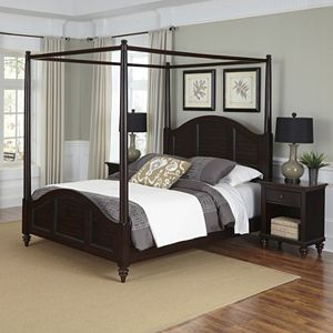 Home Styles Bermuda 3-piece Canopy Bed and Nightstand Set