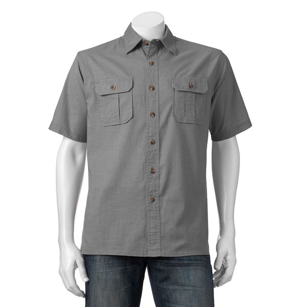 Men's Croft & Barrow® Solid Crosshatch Button-Down Shirt