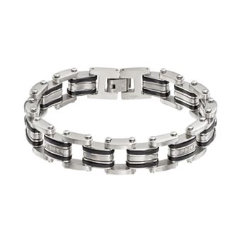 Gold LLC 1/5 Carat T.W. Diamond Stainless Steel & Resin Bracelet - Men