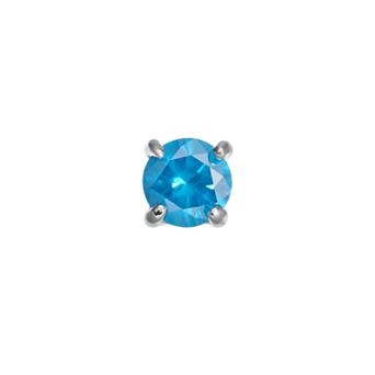 Gold LLC 1/4 Carat T.W. Blue Diamond Stainless Steel Stud - Single Earring