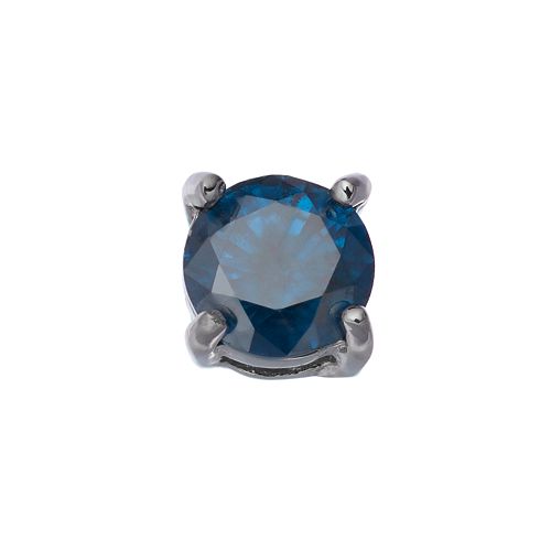 1/2 Carat T.W. Blue Diamond Stainless Steel Stud - Single Earring