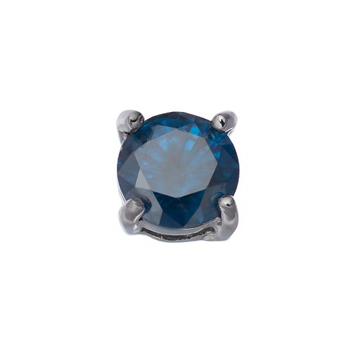 1/2 Carat T.W. Blue Diamond Stainless Steel Stud Single Earring