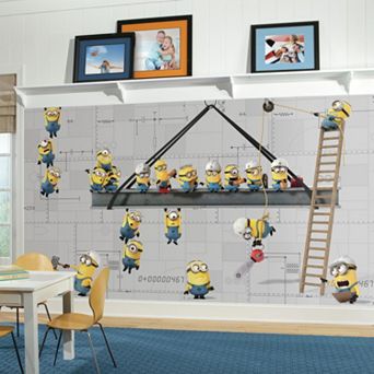 Minions At Work Chair Rail Pre-Pasted Mural