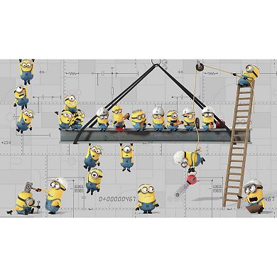 Minions At Work Chair Rail Pre-Pasted Mural