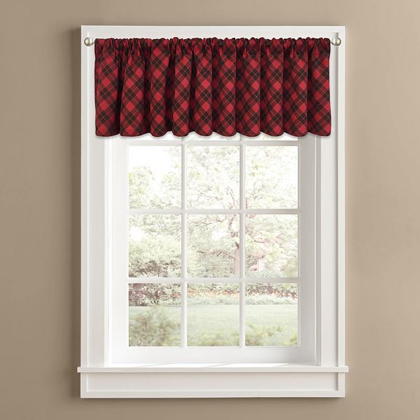 2Ct Colordrift Woodland Plaid 60" W X 14" L Valance With Lining Polyester Cotton 