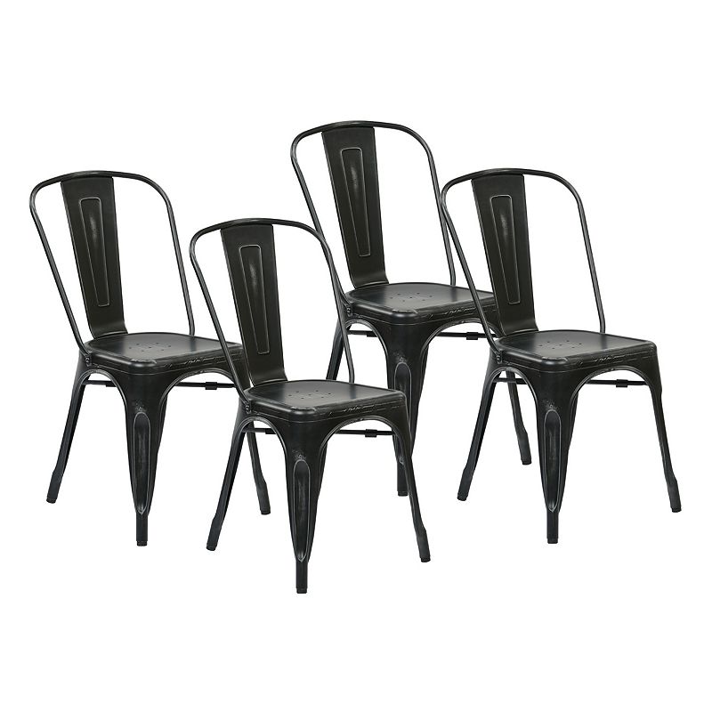 OSP Designs 4-piece Bristow Armless Dining Chair Set, Black