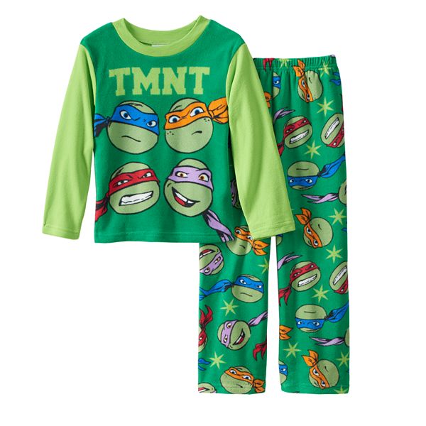 Teenage Mutant Ninja Turtles Boys' Long Sleeve Graphic Top & Fleece Pants Pajama Set - Green - 4 - 12 Each