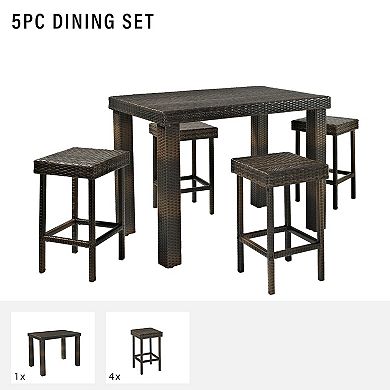 Palm Harbor 5-Piece Outdoor Wicker High Dining Set