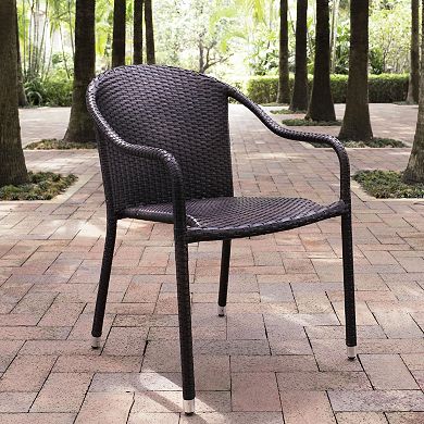 Palm Harbor 4-Piece Outdoor Stackable Wicker Chair set 
