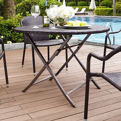 Palm Harbor Outdoor Wicker Folding Table 