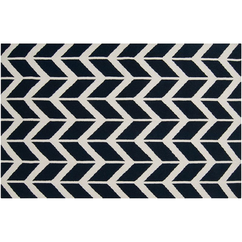 Artisan Weaver Granby Chevron Wool Rug, Blue, 8X11 Ft