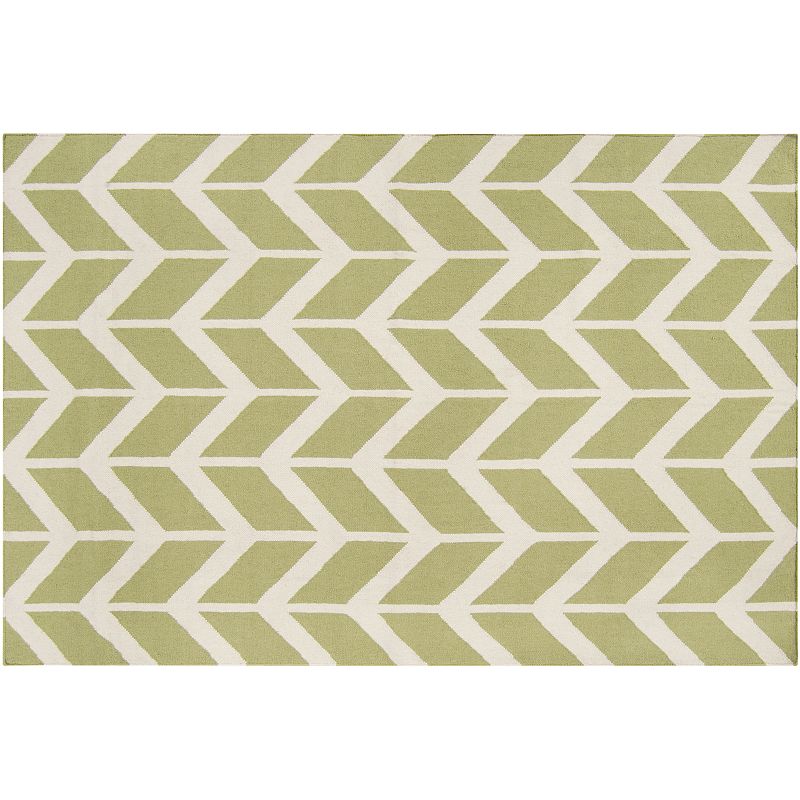 Artisan Weaver Granby Chevron Wool Rug, Green, 8X11 Ft