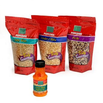 Wabash Valley Farms 4 pc Gourmet Popping Popcorn Kernels & Blended Popping Oil Set