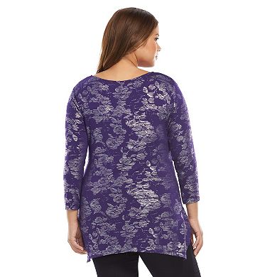 Plus Size Apt. 9® Sharkbite Hem Scoopneck Top