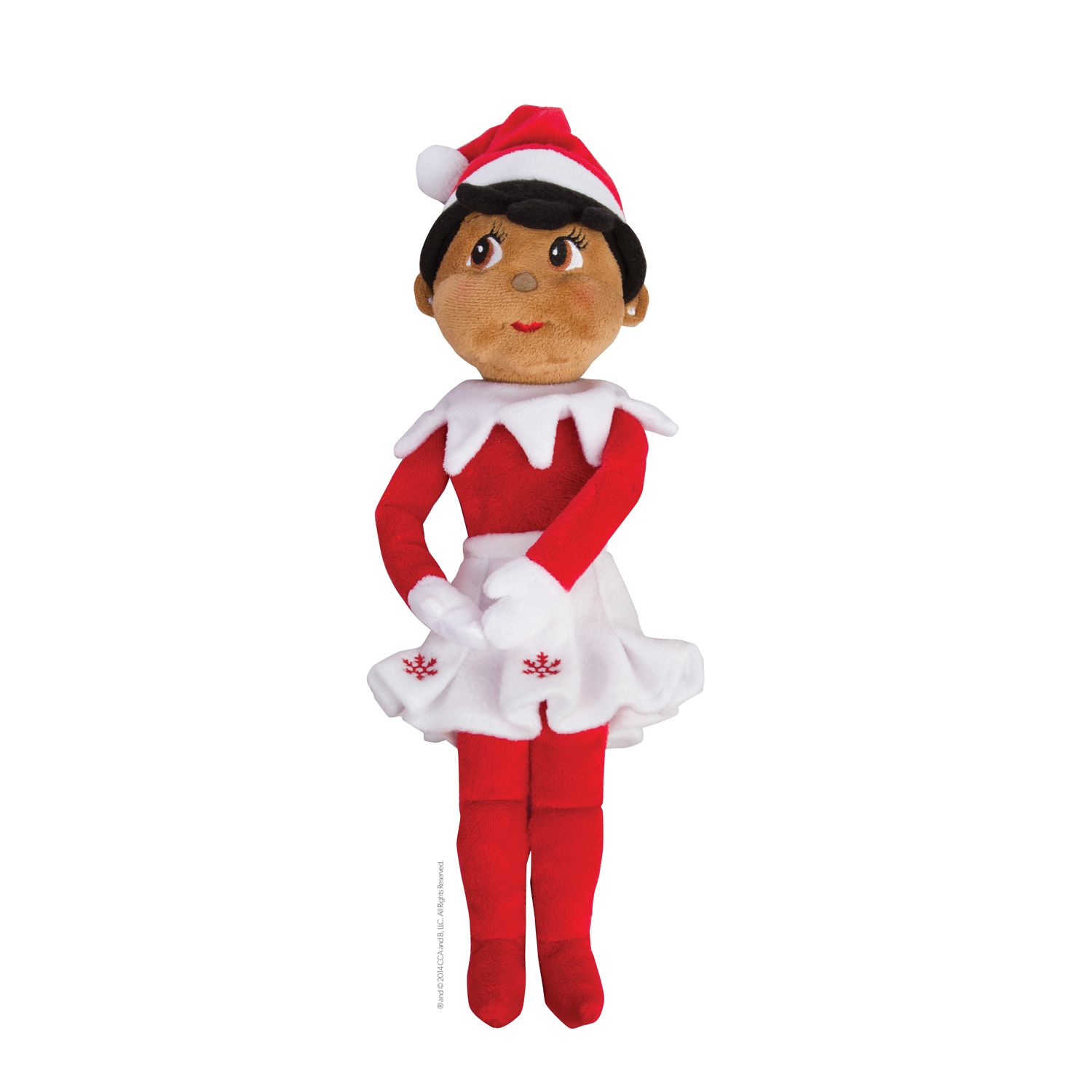 stuffed elf on the shelf