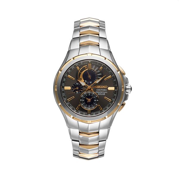 Seiko solar shop chronograph two tone