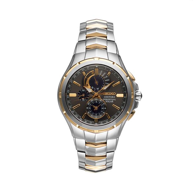 Seiko solar hot sale chronograph two tone