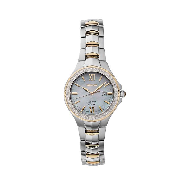 Seiko Women's Coutura Diamond Two Tone Stainless Steel Solar Watch - SUT240