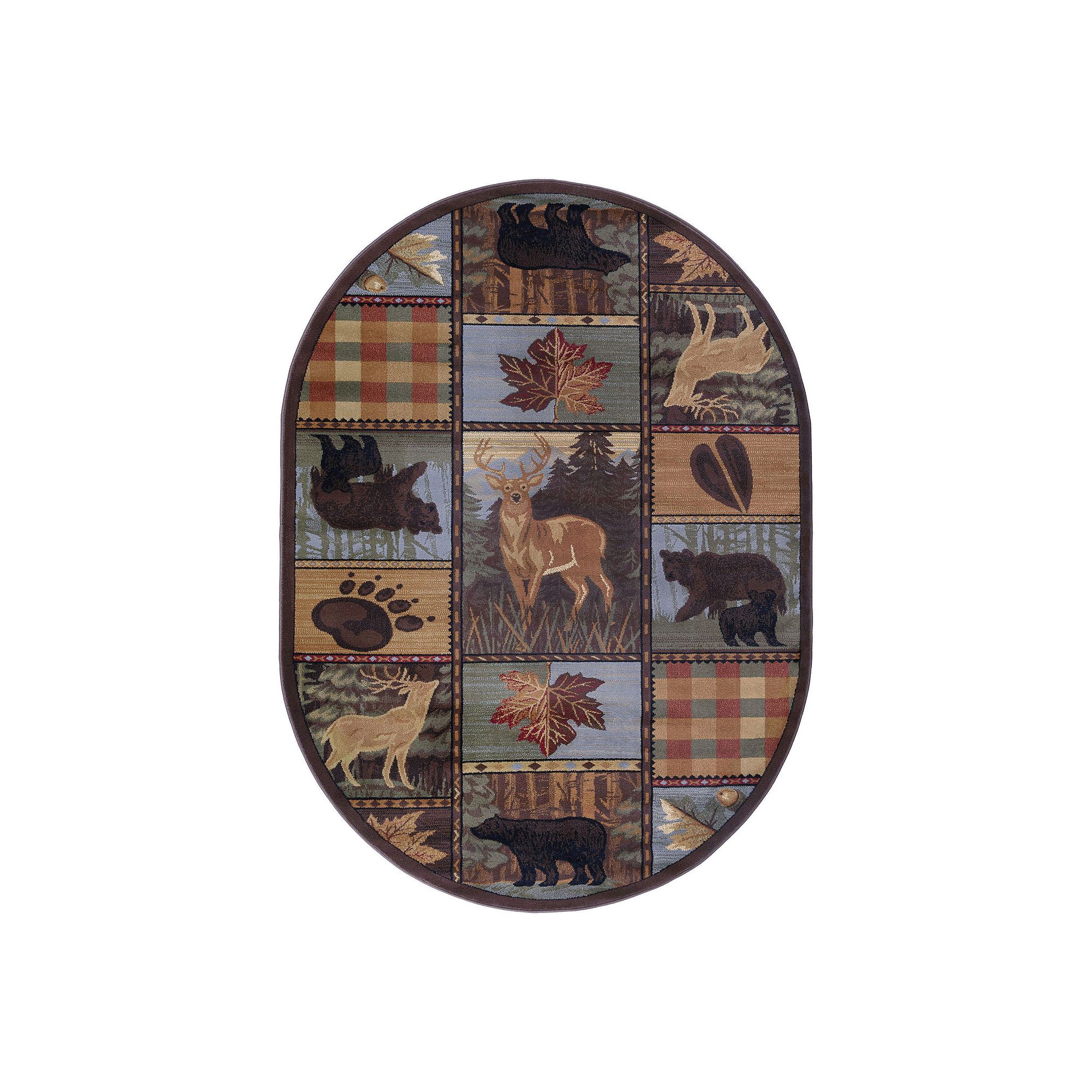 KHL Rugs Colorblock Wildlife Lodge Rug, Multi