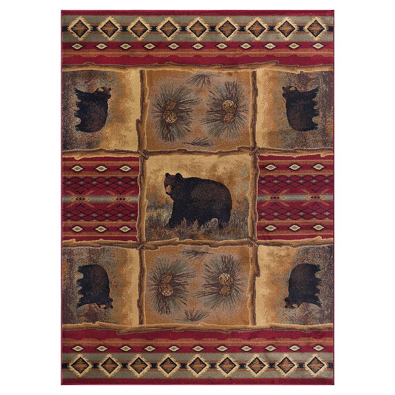 KHL Rugs Nature Sierra Lodge Rug, Red, 4X5 Ft