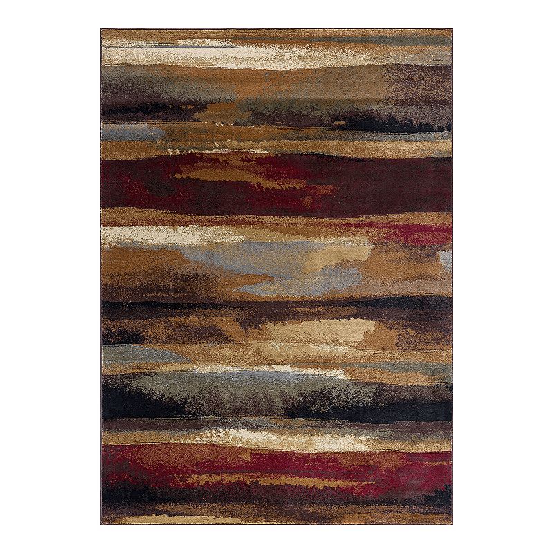 KHL Rugs Dakota Contemporary Abstract Multi-Color Rectangle Area Rug, 9 x 