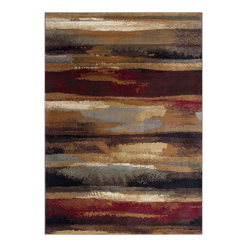 Tayse Festival Area Rug 8900 Contemporary Multi Paintstrokes Stripes 5 ft 3 in x 7 ft 3 in 