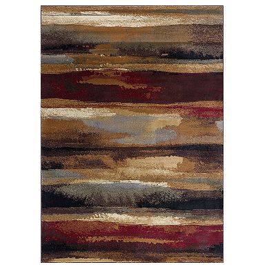 KHL Rugs Dakota Contemporary Abstract Multi-Color Rectangle Area Rug, 9' x 12.6'