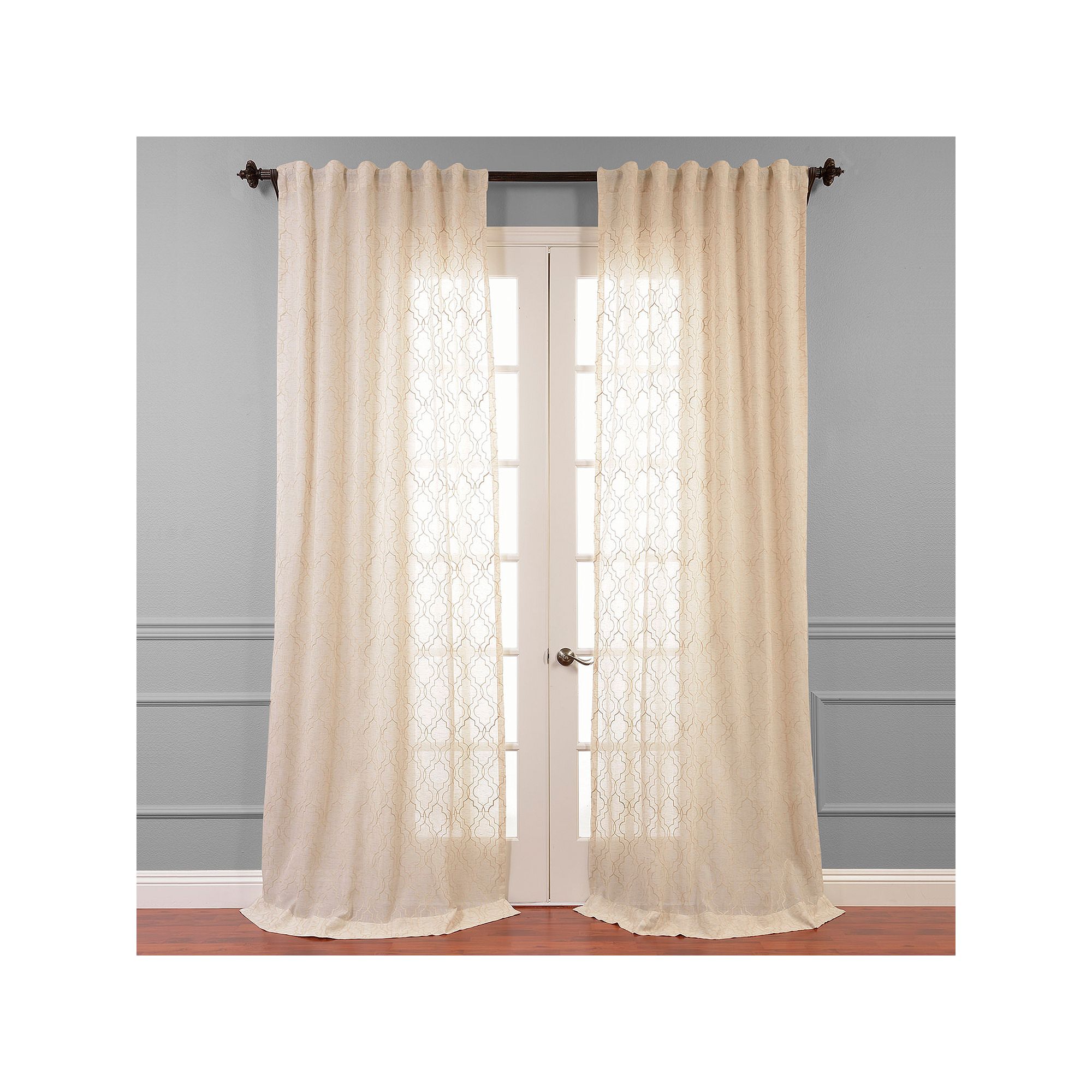 EFF Saida Embroidered Sheer Window Curtain, Natural