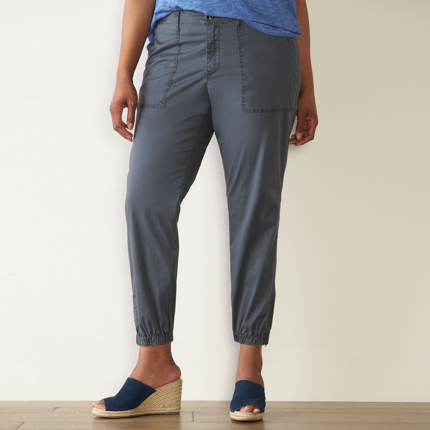 plus size twill joggers