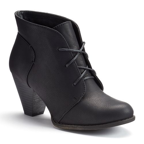 sugar womens stacked heel flair booties