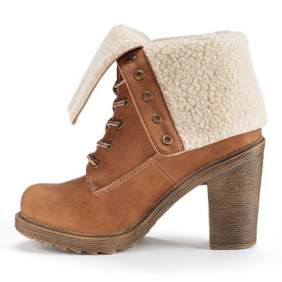 Mudd Women s Fold Over Chunky Heel Booties