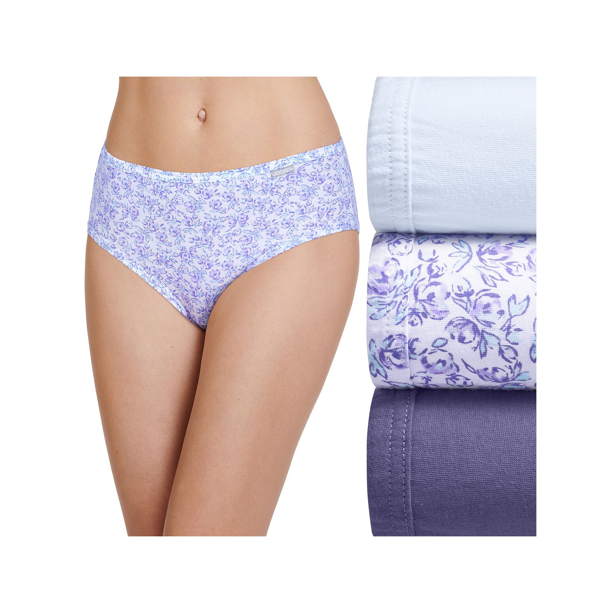 Womens Jockey® Elance 3-Pack Hipster Panty Set 1488, Size: 5, Boquet Bloo