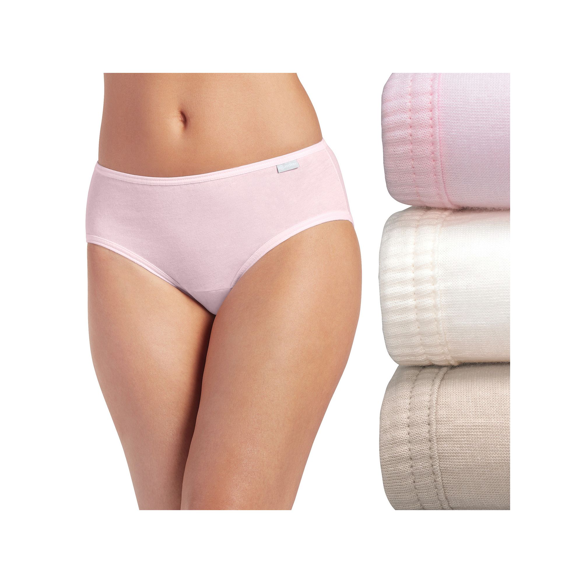 Womens Jockey® Elance 3-Pack Hipster Panty Set 1488, Size: 5, Pale Cosmet