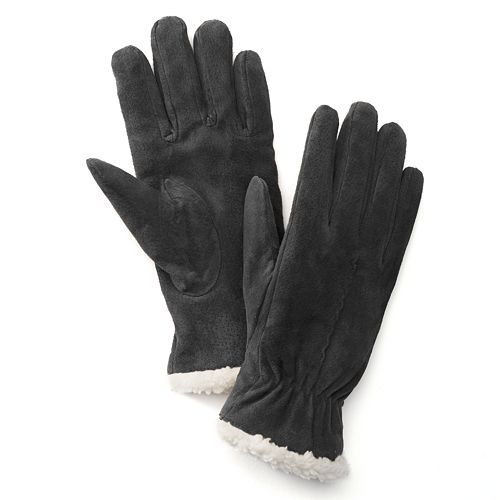 isotoner Sherpa Suede Women's Gloves