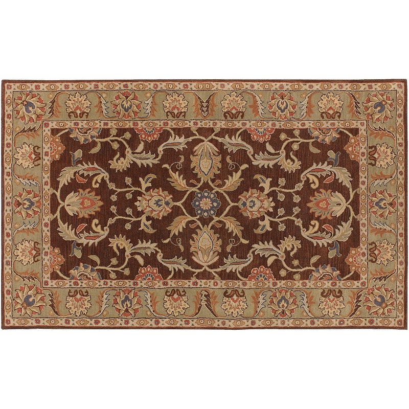 Artisan Weaver Opal Framed Wool Rug, Brown, 4X6 Ft