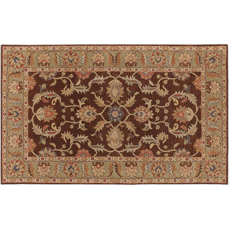 Artisan Weaver Opal Framed Wool Rug, Brown, 4X6 Ft