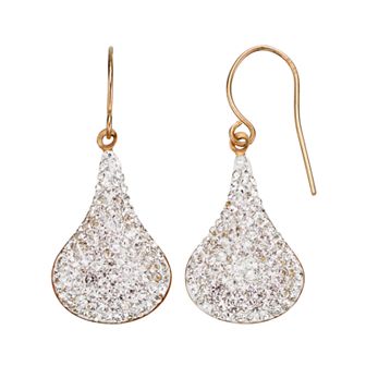 Crystal 14k Gold Over Silver Teardrop Earrings