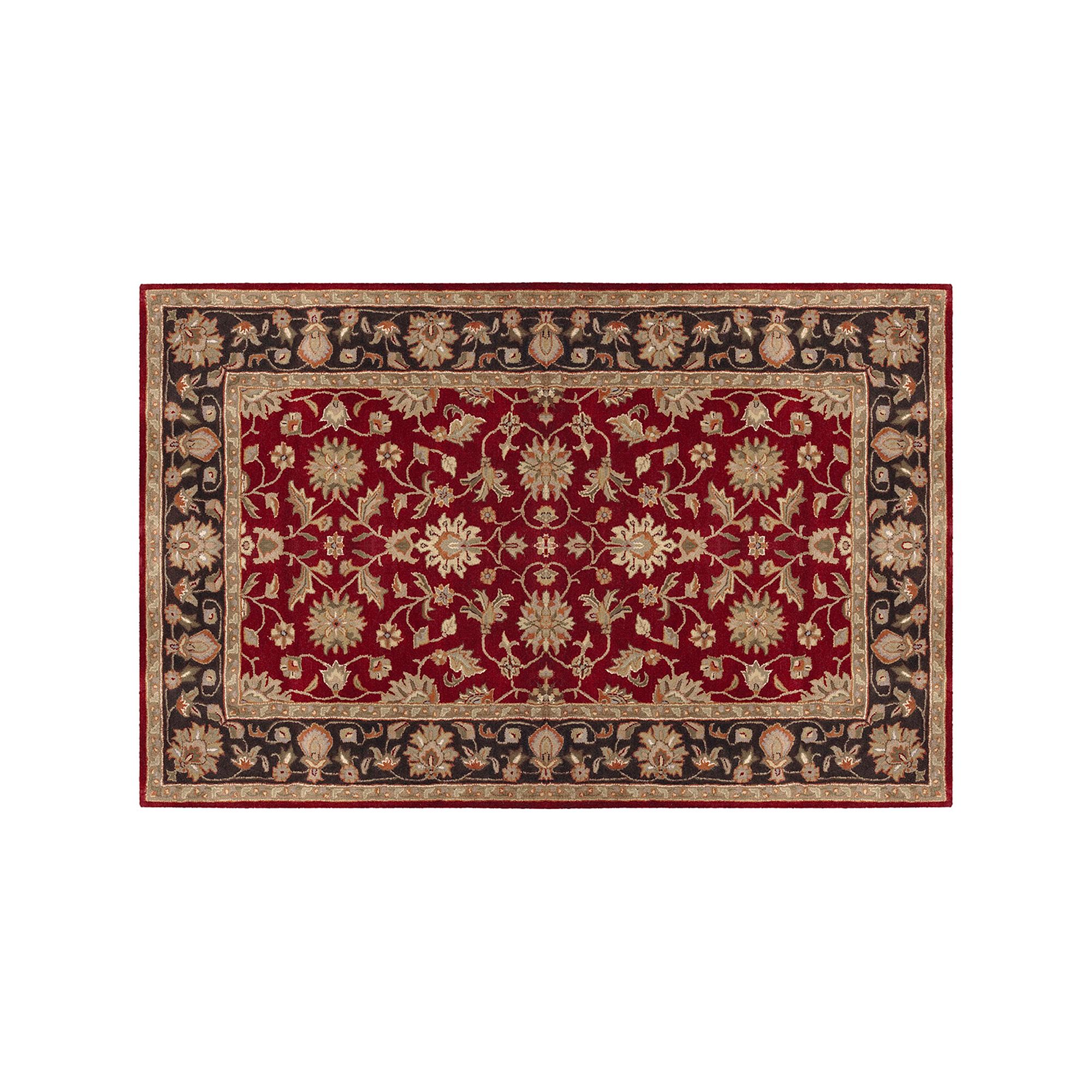 Artisan Weaver Pawnee Floral Framed Wool Rug, Red