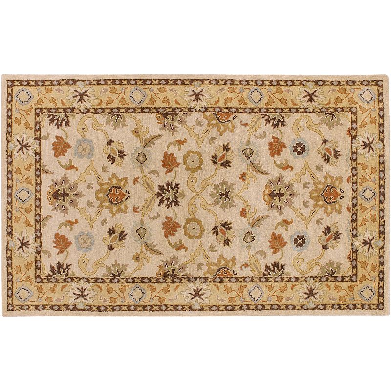 Artisan Weaver Pecos Floral Wool Rug, Beig/Green, 2.5X8 Ft