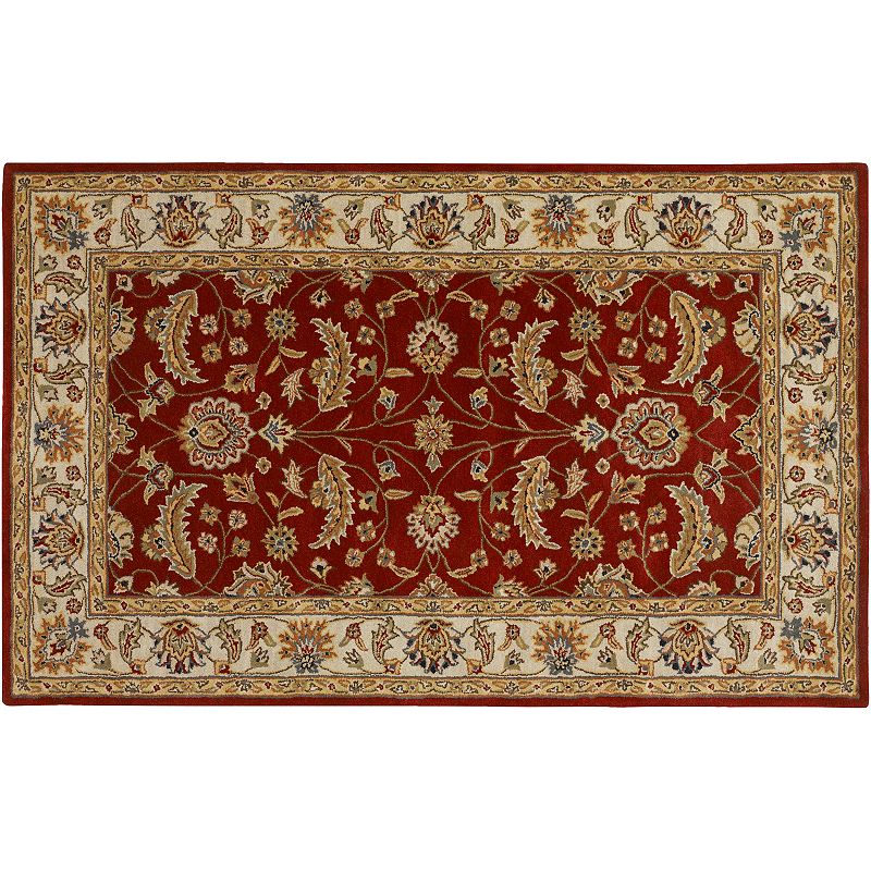 Artisan Weaver Plainview Floral Wool Rug, Red, 4X6 Ft