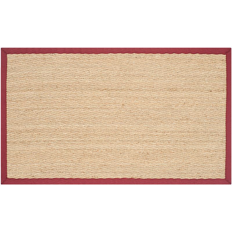 Safavieh Natural Fiber Bridgehampton Seagrass Rug, Red, 2.5X12 Ft